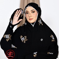 Mukena Terusan Dewasa Rayon Bordir Bunga Royal Rose Wings Mukena Wanita Bahan Adem