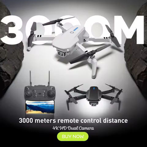 KBDFA E88Pro Drone Profesional 4K HD Dual Camera 3000 Meter Remote Control Distance Helicopter Folda