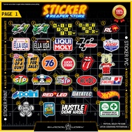 STICKER ESR LELEH, NASTY, ELLA USA, LIQUI MOLY, RED LEO, UMA RACING, STP, 76, LUCKY STRIKE, BOSS, PA