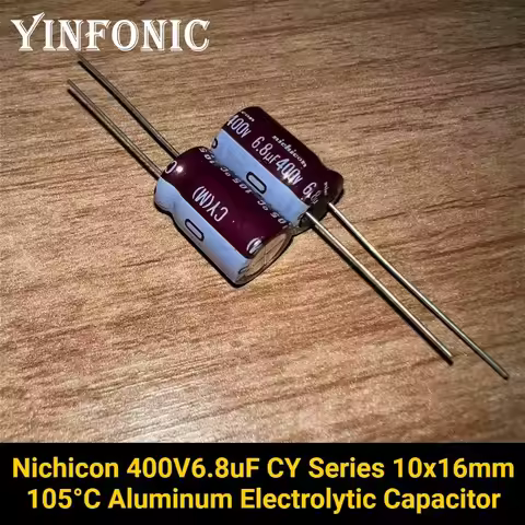 10Pcs/50Pcs Nichicon 400V6.8uF CY Series 10x16mm 105°C 6.8uF/400V Aluminum Electrolytic Capacitor