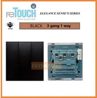 RETOUCH Elegance Sense 13A 15A 20A 1gang 2gang 3gang 4gang Multiple switch socket (Matte Black)