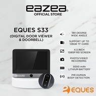 Eques S33 Digital Door Viewer &amp; Doorbell | 1 Year Offsite Warranty | Free Installation | 1000+ 5 Star Reviews