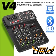 Debra V4 Audio Mixer DJ Console Sound Card for PC Recording Reverb Audio Interface Console De Consol