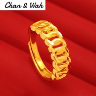 Ring for Men Gold 916 Original Malaysia Adjustable Ring Aesthetic Couple Ring Cincin Perempuan 1 Set