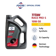 Titan Race Pro S 10W50 Fully Synthetic Engine Oil 5L Ester Synthetic Base Car Oil - Gold