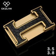 皮帶頭CK Z LV H皮帶扣頭男士高檔自動扣3.8不銹鋼平滑扣單賣腰帶扣配件