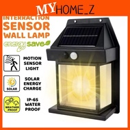 MYHZ_ Warm LED Solar Wall Light Outdoor Lighting Motion Sensor Automatic Night Light Lampu Solar Din