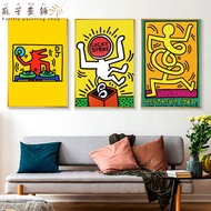 Keith Haring Street Graffiti จิตรกรรมตกแต่งสไตล์ป๊อปสไตล์โรงแรมเทรนด์0721-A1จิตรกรรมฝาผนังที่สร้างสร