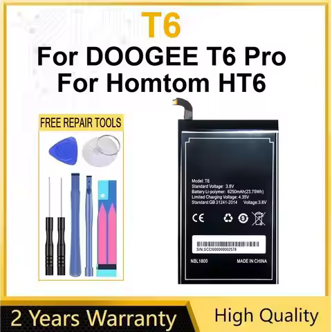 T6 Batteries For DOOGEE T6 Pro For Homtom HT6 Rechargeble Mobile Phone Battery