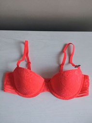 La Senza shocking orange pink lace bra