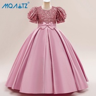 MQATZ ชุดเดรสปาร์ตี้ยาวสำหรับเด็กผู้หญิงสำหรับชุดเด็กเสื้อผ้าเด็กเจ้าหญิงเลื่อมชุดงานพรอมงานแต่งงานช