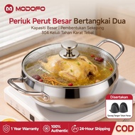 MODOFO 304 periuk stainless steel  non stick periuk pumpkin pot cooking soup   Untuk Gas Induction E