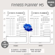 Planner Book Refill Paper Binder Fitness Plan Simple Minimalist M5