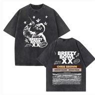 Shipped on Behalf 2025 Bowl Brown Retro ChrisBreezyTourT-XX2025 Shirt Washed New Style 23 E3C2