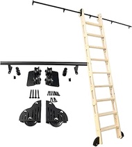 Rolling Ladder Hardware Library 3.3ft-20ft Round Tube Mobile Ladder Track for Home/Indoor/Loft，with 