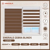 [Vinzola] Emerald Coffee Korea Zebra Blinds Cord Pulley / Langsir Bidai Korea / Height 6ft / 7ft / 8