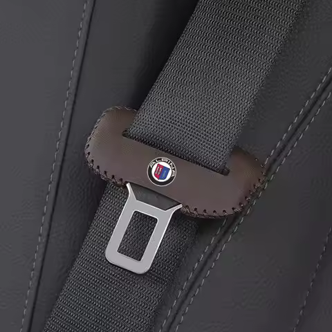 2pcs PU Leather Car Seat Belt Buckle Clip Cover Protector Anti-Scratch Case For alpina bmw b3 b4 b5 