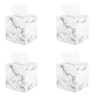 4X Marble Square Square Tissue Box PU Leather Roll Paper Holder Toilet Paper Box Napkin Paper Box Co