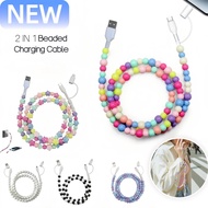 6A  Fast Creative Charging Cable, Bead Design Type C Charger Fast Charging 6A Charging Cable Super f