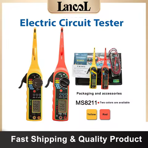 MS8211 Auto Circuit Tester Detector Power Circuit Probe Kit Electric Circuit Voltage Tester Multimet