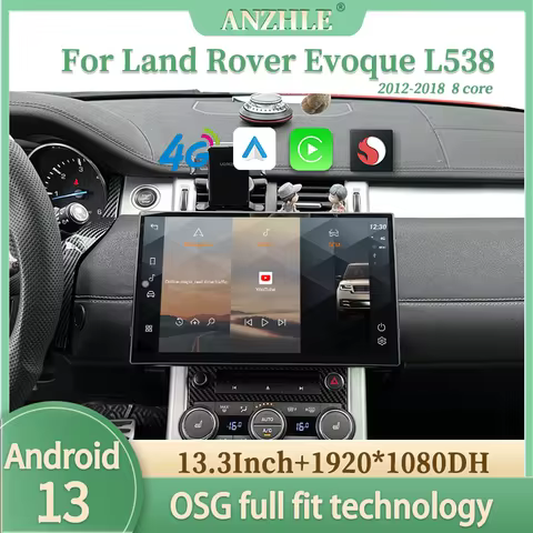 13 Inch For Land Range Rover Evoque Velar L538 Android 13 2012 To 2018 Radio Multimedia Wireless Car