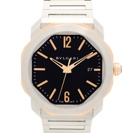 寶格麗 (Bulgari) Octo 系列腕錶，18K玫瑰金，精鋼，男士，黑色，OCP41SG