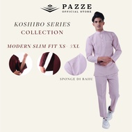 [Koshibo] Pazze Baju Melayu Modern Slim Fit Dusty Green Pink Belacan