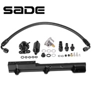 SADE High Performance Billet Aluminum Fuel Rail Adjustable Fuel Pressure Regulator Kit Supports Turb