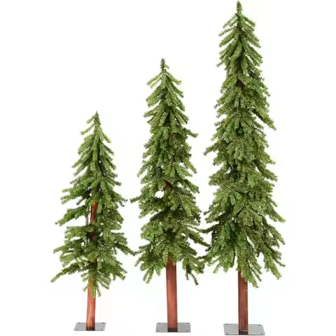 4' 5' 6' Natural Alpine Artificial Christmas Tree Set, Unlit - Christmas Tree Set