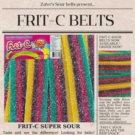 Zafer's Frit- C Sour Belts 4 Flavours Sour Candy Gummy Candy