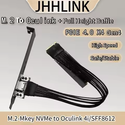 64Gbps M.2 To Oculink 4i Extension Cable For PC Desktop For M2 M-key NVME To SFF8612 Adapter Cord PC