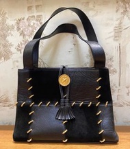 菲拉格慕 ferragamo 高跟鞋系列 黑金拼接古董手提包包