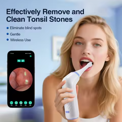 Electric Visible Vacuum Tonsil Stone Remover Kit with 3 Suction Modes Oral Care Tool for Tonsil Ston