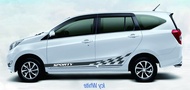 Stiker Mobil Calya Keren Hitam Putih Terbaru Lis Variasi Body Samping Sigra