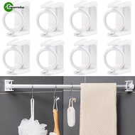 2Pcs Creative Nail-Free Adjustable Curtain Rod Holder/Plastic White Self Adhesive 360 Steerable Triangle Holder Ring