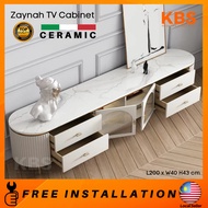 (FREE Installation + Shipping) KBS Zaynah 6.5FT TV Cabinet / Oval Shape/  Elegant / 4 Drawer + 2 Doo