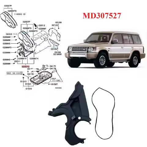 1 Piece 4D56 Engine Timing Belt Cover for Pajero Sport K90 Engine Plastic Cover for Montero V20 V30 