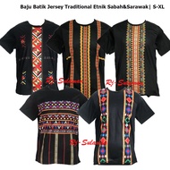 Unisex T-shirt Traditional Etnik Corak Traditional Sabah & Sarawak | Ready Stock | Round Neck|S-XL