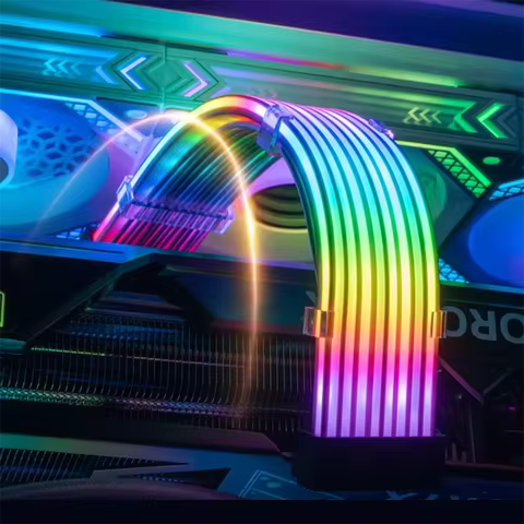 360° Bendable ARGB Neon Light Strip for Motherboard 24-Pin, GPU 8-Pin, Power Supply Decorative LED S