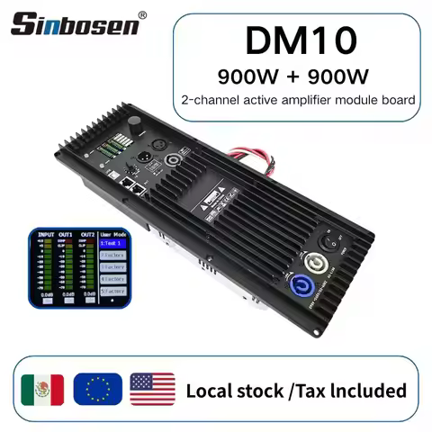 Sinbosen DM10 DSP Active FIR Function 900W+900W 2-Channel Amplifier Module Board