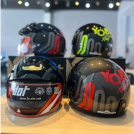 XDOT G118 HELMET ( Wonderer YOLO AEIOU ) STENG KURA KURA DESIGN Helmet separuh with visor