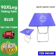 Folding Table 90cm x 90cm X leg blue colour Study Table Meja Lipat