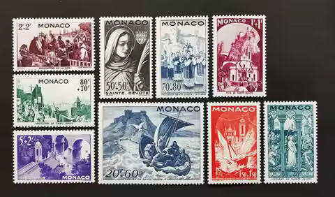 Monaco Post Y1944 Saint-Divate Festival Sailing Waves Seagull Castle 9 New Collectible Postage Stamp