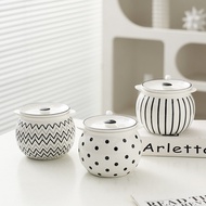 Hepburn-style lard jar, household high-temperature resistant ceramic chili oil jar, kitchen seasonin