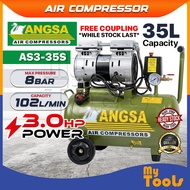 ANGSA 35 Litre Oilless Silent Electric Air Compressor AS3-35S 3HP 35L Litre & AS3-60S 3HP 60L Litre