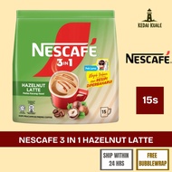 NESCAFE 3in1 Hazelnut Latte | Hazelnut Flavored Premixed Coffee | 15s x 23g