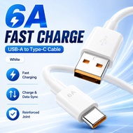 【Pro Version】6A USB-A to Type-C Fast Charging Cable White Data Sync Charger Cable for Android Phone 