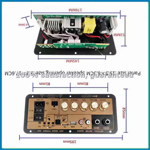 GD100 Bluetooth Amplifier Board with Optical Audio Input HiFi Karaoke Amplifier Home/Car Amplifier B