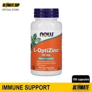 Now Foods L-OptiZinc | Zinc &amp; Copper Support Immune Enzyme 30 mg 100 Veg Capsules