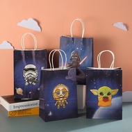 Children's Birthday Party Paper Bags in Stock Kraft Paper Party Cartoon Birthday Gift Bag Factory Direct Sales Cartoon Character Hand-held Gift Bag